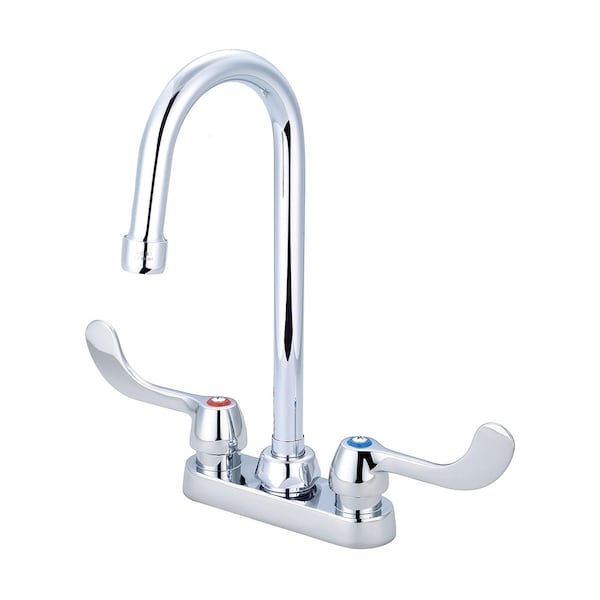 Two Handle Cast Brass Bar/Laundry Faucet, NPSM, Centerset, Chrome, Spout Reach: 4.13"